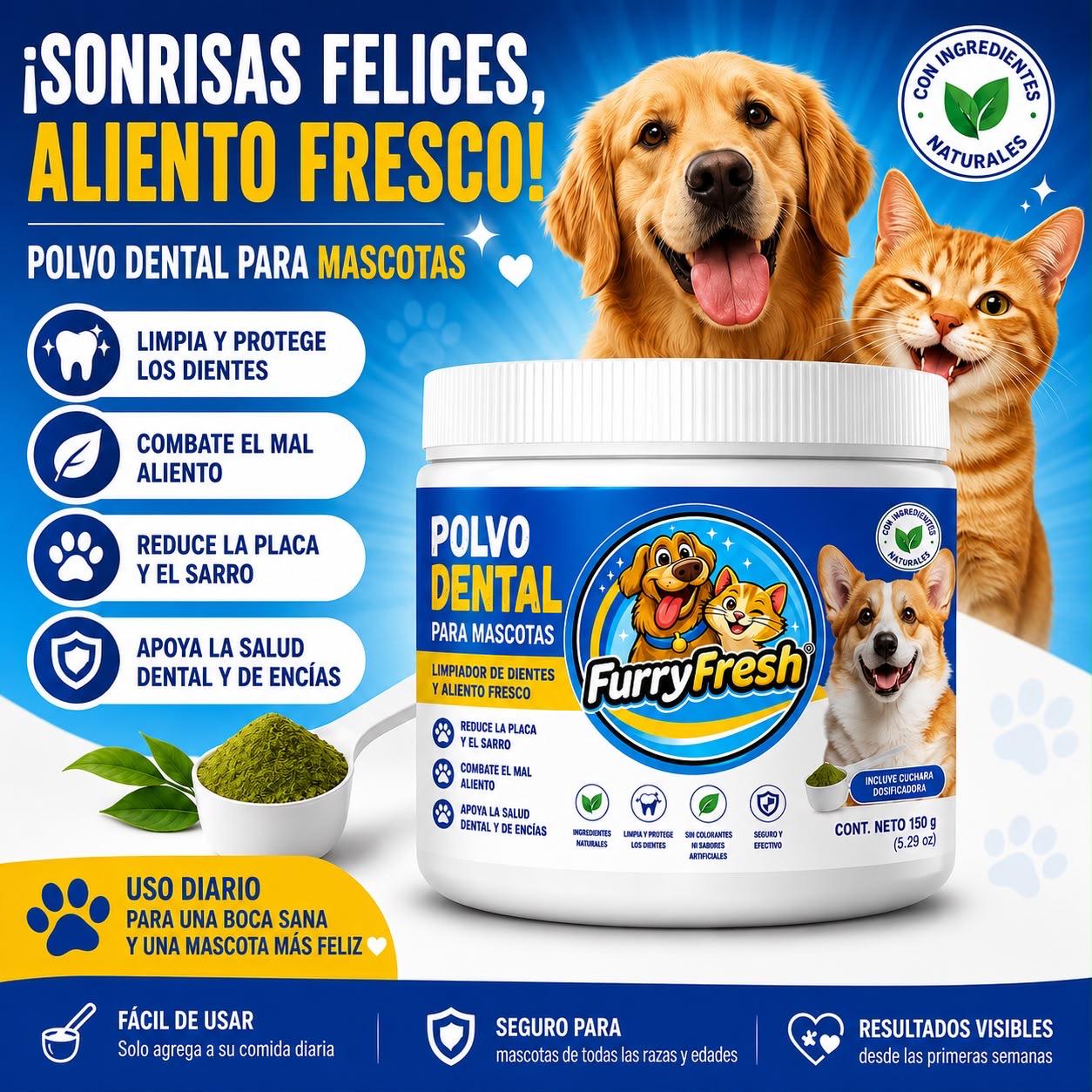 FurryFresh -- Polvo Dental Para Mascotas